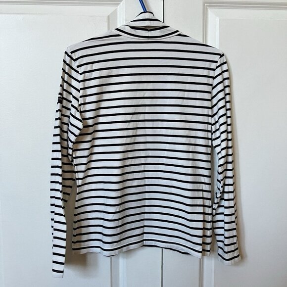 Saint James for J. Crew Turtleneck Womens M/38 Stripe Black Long Sleeve Nautical - Picture 7 of 11